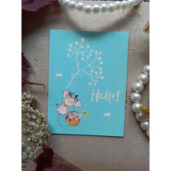 Мини-открытка "Hello. Мышонок"
