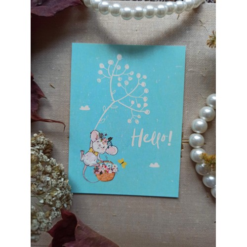 Мини-открытка "Hello. Мышонок"
