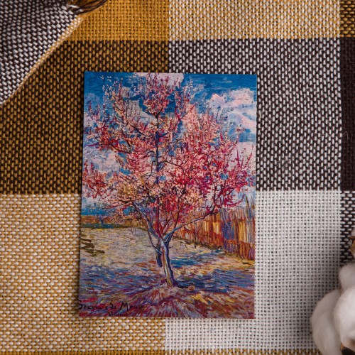 Уценка Открытка "Цветущие персики" Ван Гог. Брак печати на обороте